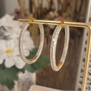 GOLD AND SILVER SPARKLE HOOP EARRINGS. ✨️ NEW.